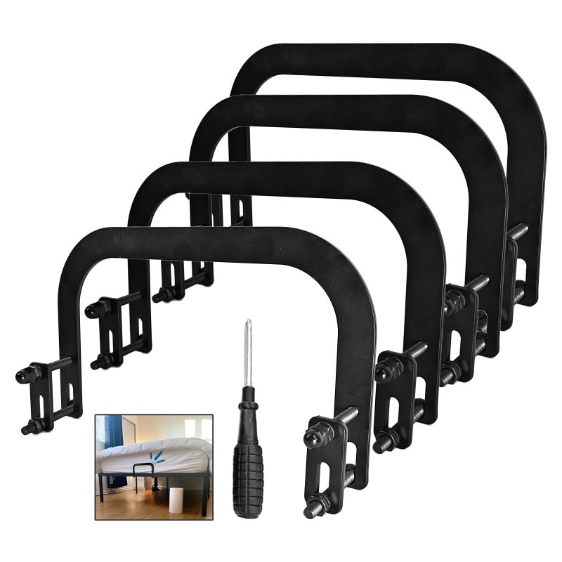 Benbuoo Anti Non Slip Mattress Retainer Bar Holder in Place Mattress Slide Stoppers Metal Bed Gripper to Prevent Sliding Footboard(Small-4pcs) - Image 1